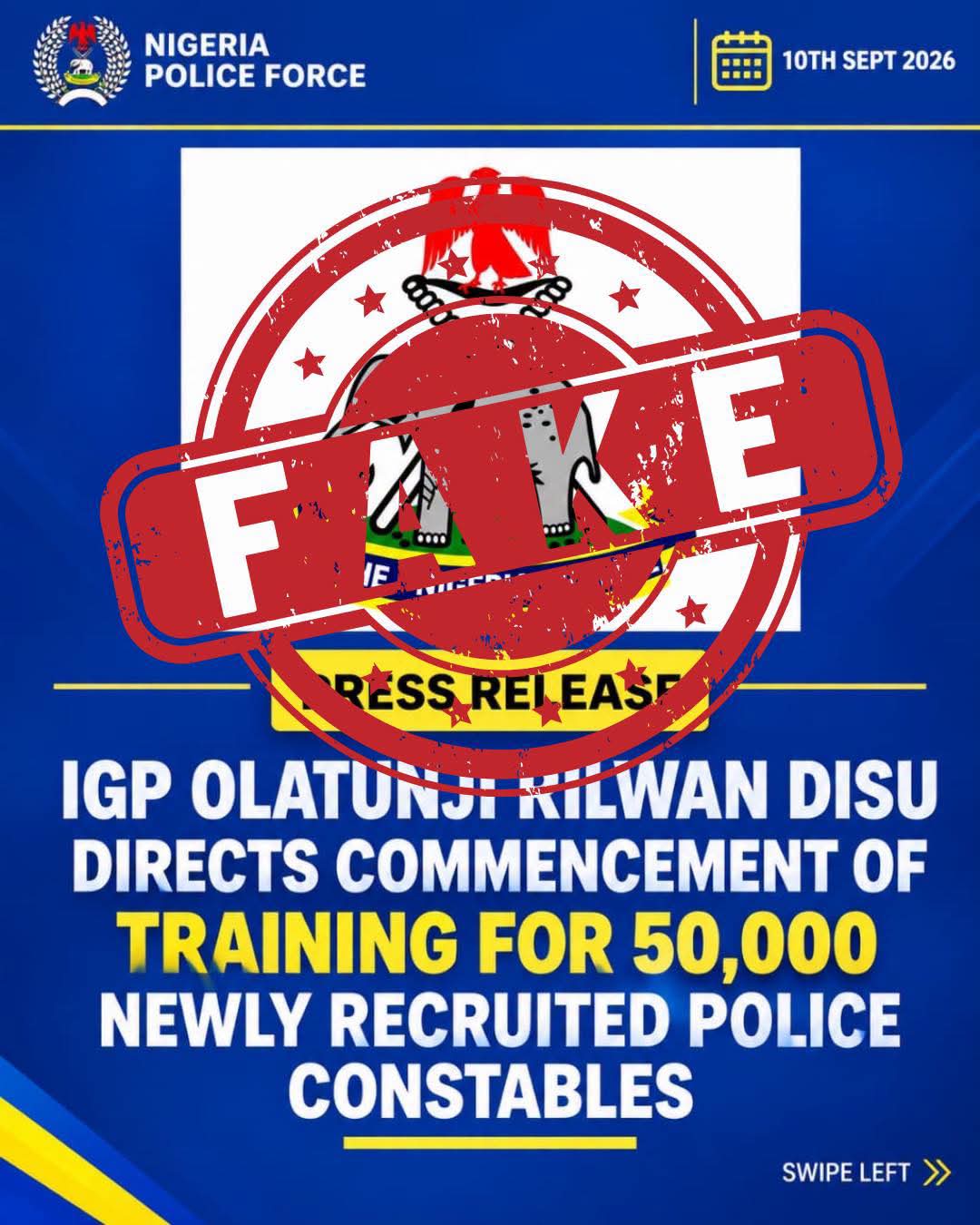 Police Disclaim Fake